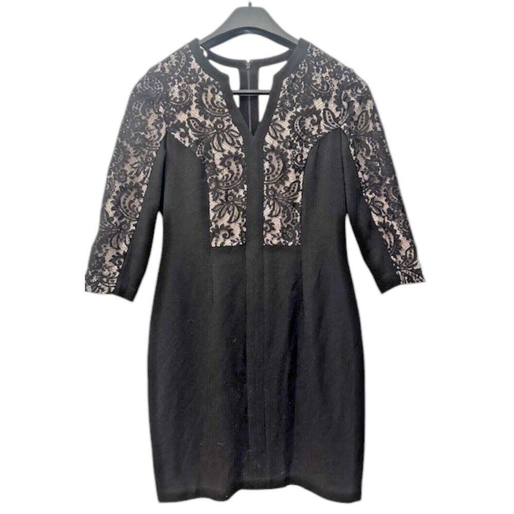 Eliza J Black Lace Sheath Dress‎ Lined Womens Size 14